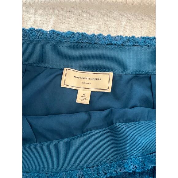 Teal Blue Lace Pencil Skirt by Moulinette Soeurs Size 0 - Picture 4 of 6